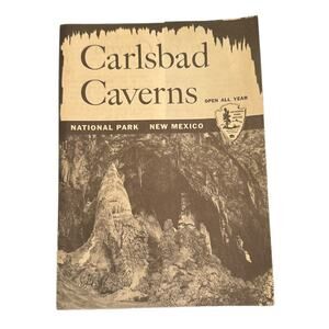 Vintage 1954 Tourism Pamphlet Carlsbad Cavern National Park New Mexico Folding